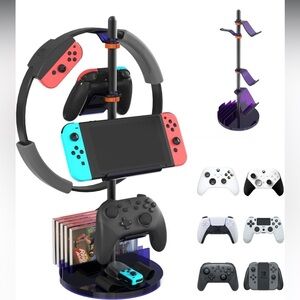 Headphone Stand & Dual Controller Holder PS5 Xbox Controller Switch PC